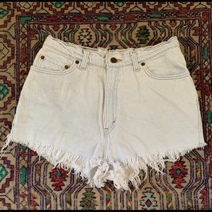 White High Waisted Levi Cut Off Denim Shorts